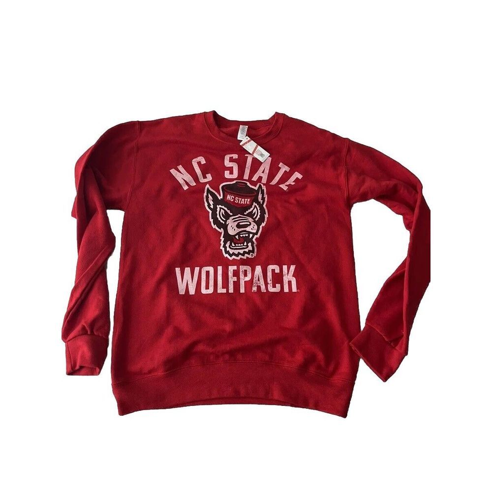 Throwback Logo Nc State Wolfpack Pullover Sweatsh… - image 1